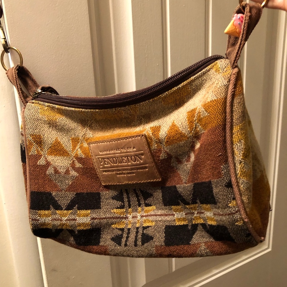 Pendleton Brown & Mustard Southwestern Wool Crossbody